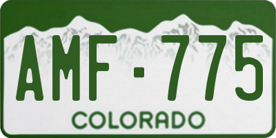 CO license plate AMF775