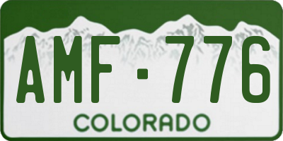 CO license plate AMF776