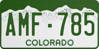 CO license plate AMF785