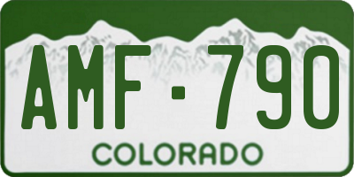 CO license plate AMF790