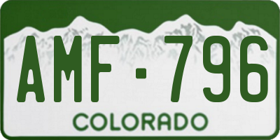 CO license plate AMF796