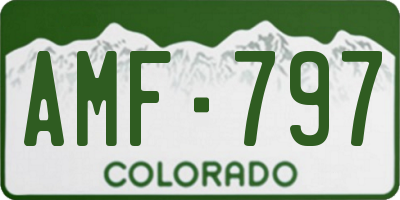 CO license plate AMF797