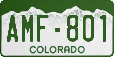 CO license plate AMF801