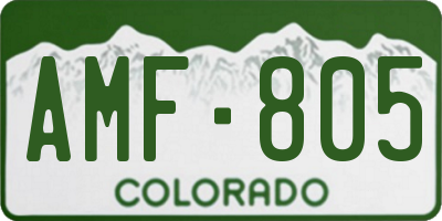 CO license plate AMF805