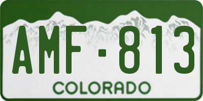 CO license plate AMF813