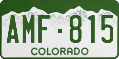 CO license plate AMF815