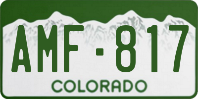 CO license plate AMF817