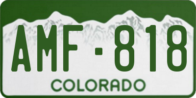 CO license plate AMF818