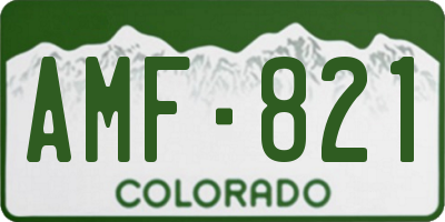 CO license plate AMF821