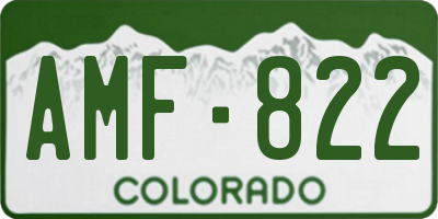 CO license plate AMF822