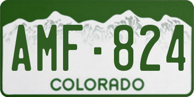 CO license plate AMF824