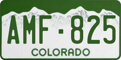 CO license plate AMF825