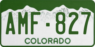 CO license plate AMF827