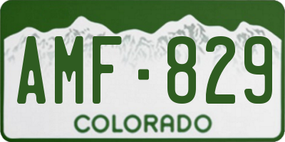 CO license plate AMF829