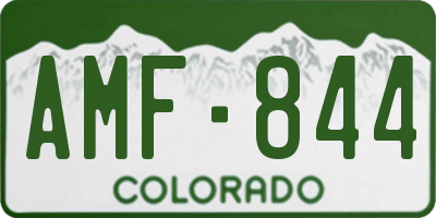 CO license plate AMF844
