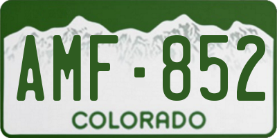 CO license plate AMF852