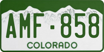 CO license plate AMF858