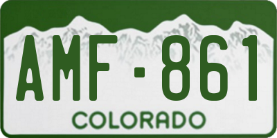 CO license plate AMF861