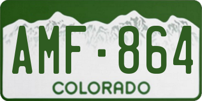 CO license plate AMF864