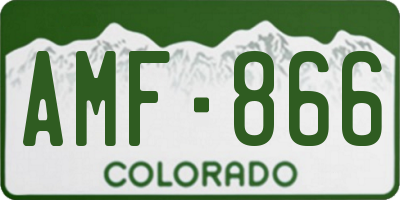 CO license plate AMF866