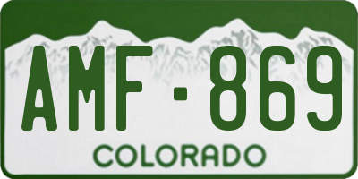 CO license plate AMF869