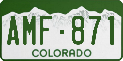 CO license plate AMF871