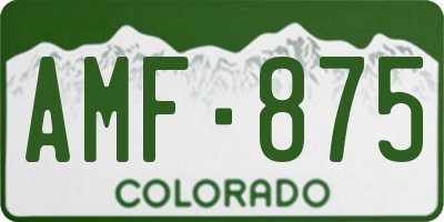 CO license plate AMF875
