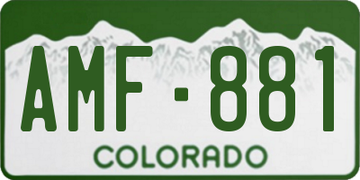 CO license plate AMF881