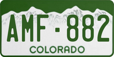 CO license plate AMF882