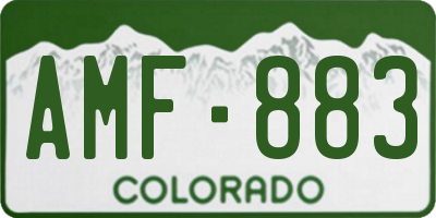CO license plate AMF883