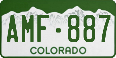 CO license plate AMF887