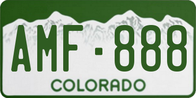 CO license plate AMF888