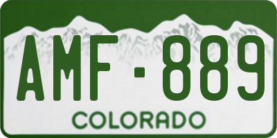 CO license plate AMF889