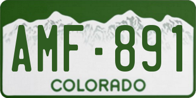 CO license plate AMF891