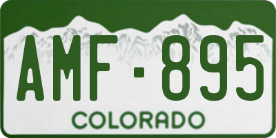 CO license plate AMF895