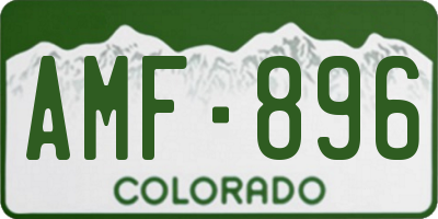 CO license plate AMF896