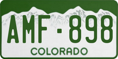 CO license plate AMF898