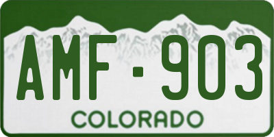 CO license plate AMF903