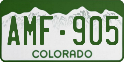 CO license plate AMF905