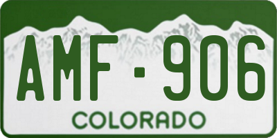 CO license plate AMF906