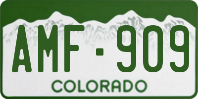 CO license plate AMF909