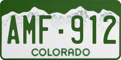 CO license plate AMF912