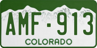 CO license plate AMF913