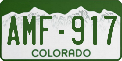 CO license plate AMF917
