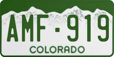 CO license plate AMF919