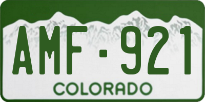 CO license plate AMF921