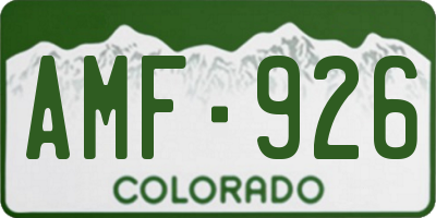 CO license plate AMF926