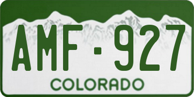 CO license plate AMF927
