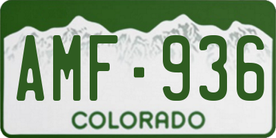 CO license plate AMF936