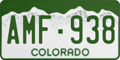 CO license plate AMF938